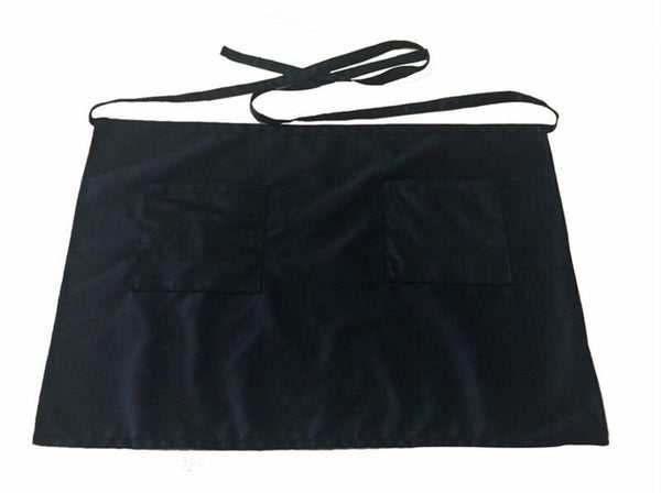 2PCS Half Short Apron Waist Apron Pocket Cafe Chef Waiter Waitress Barista Bar