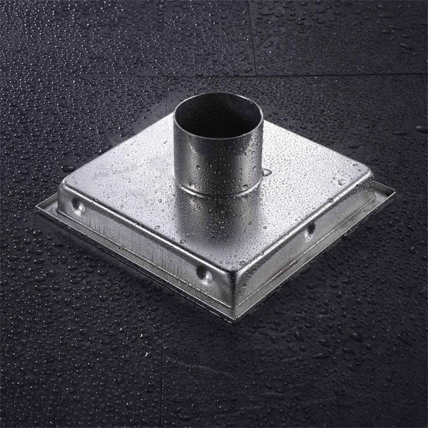 Tile Insert Smart Floor Grate Waste Drain Silver Shower Bathroom 100mm