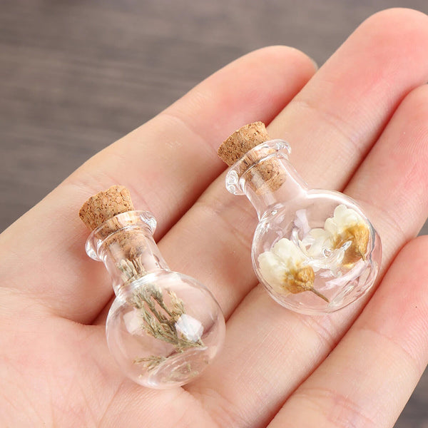 DIY Assorted Mini Empty Glass Bottle Vials Cork Charm Wish Bottles AU