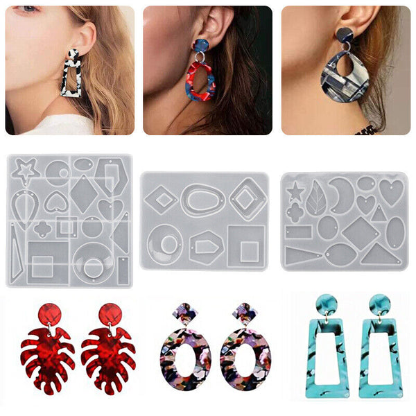 Silicone Earring Pendant Jewelry Making Mold Resin Casting Mould Craft DIY Tool