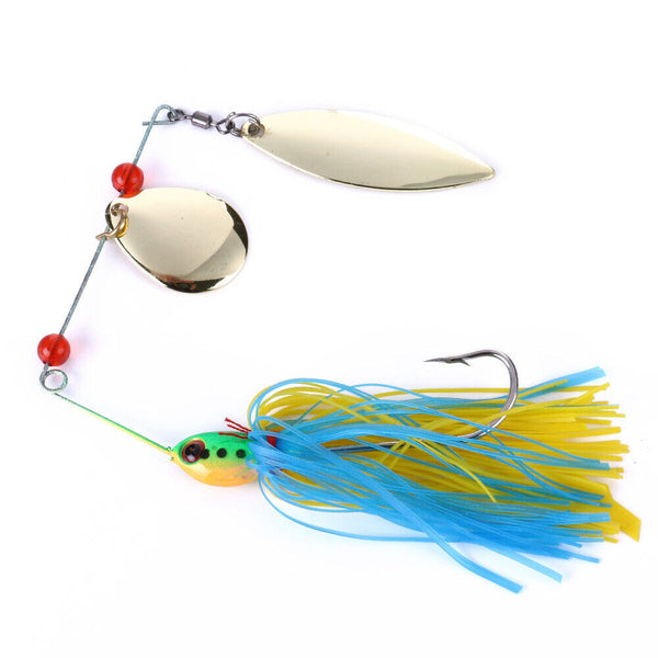 5PCS 16.3g Spinnerbaits Bait Rubber Skirt Buzzbaits Spoon Blade Fishing Lures
