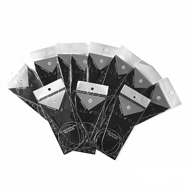 11pcs 80cm Circular Knitting Needles Set Stainless Size 1.5mm to 5mm AUS STOCK - Lets Party