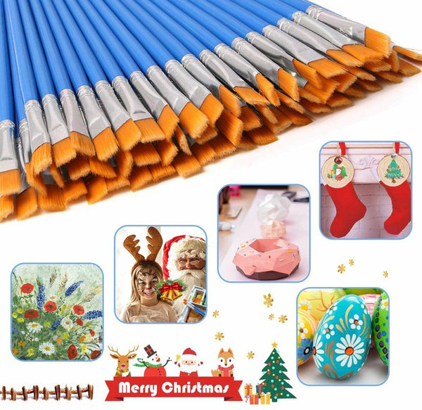 Flat Paint Brushes Small Brush Bulk for Detail Painting Craft Art Gift