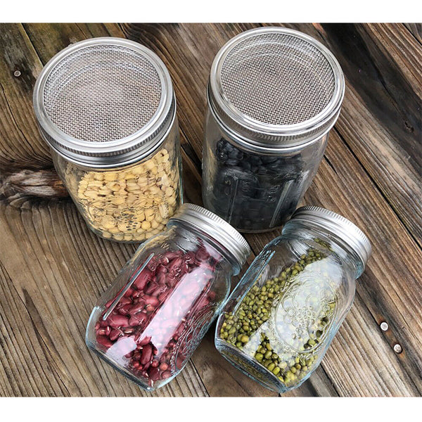 Seed Sprouting Lids Tools Strainer Screen Kits for Wide Mouth Mason Canning Jar