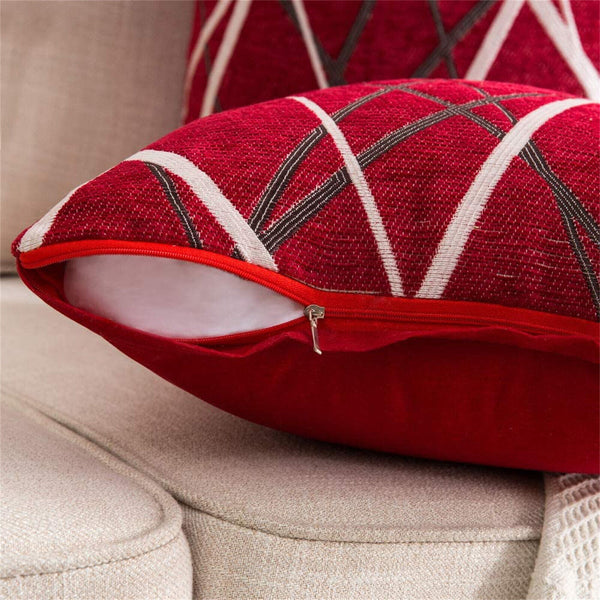 Chenille Cushion Cover Geometric Geo Striped Throw Soft Pillow Case Home 45x45cm