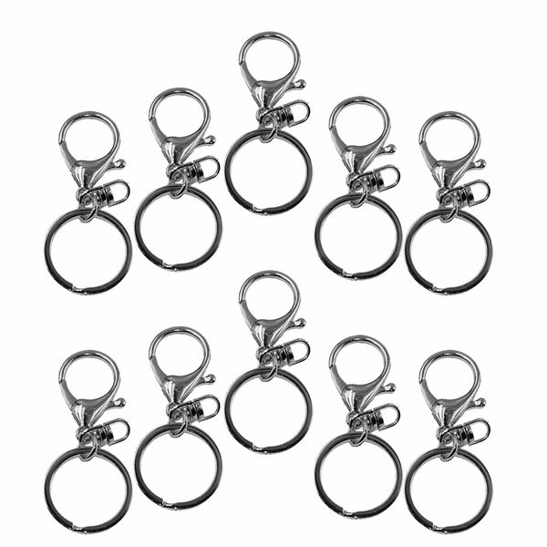 20X Swivel Lobster Clasp Clips Hook Alloy Key Ring Split Keychain Durable DIY AU
