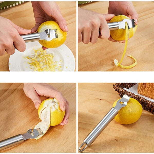 Lemon Zester Grater Knife Tool Stainless Steel with Channel Garnish Citrus Lime