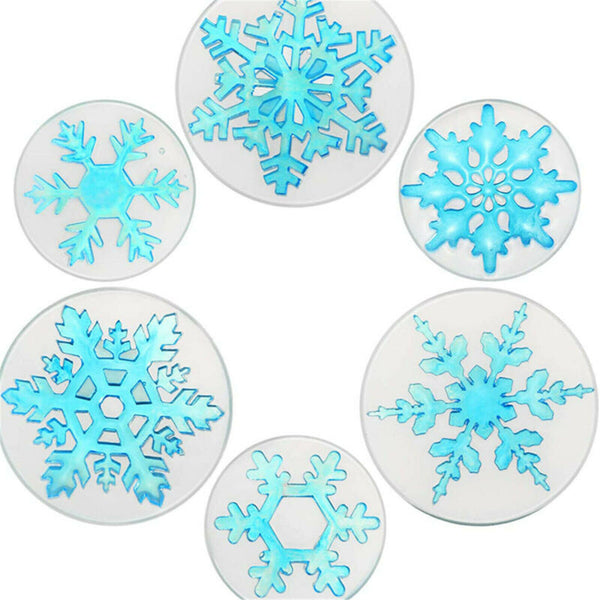 6PCS Christmas Silicone Snowflake Mould Resin Jewelry Making Mold DIY Craft Tool