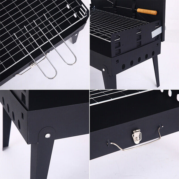 Foldable BBQ Charcoal Grill Portable Outdoor Hibachi Camping Barbecue Large Set