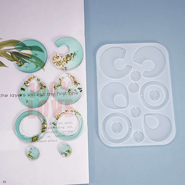 2X Silicone Pendant Mould Jewelry Making Necklace Mold Craft DIY Resin Supplies - Lets Party