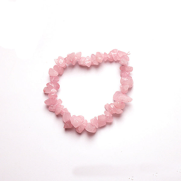 Natural Gemstone Tumbled Crystal Chip Bracelet Chakra Wicca Jewelry Rose Quartz