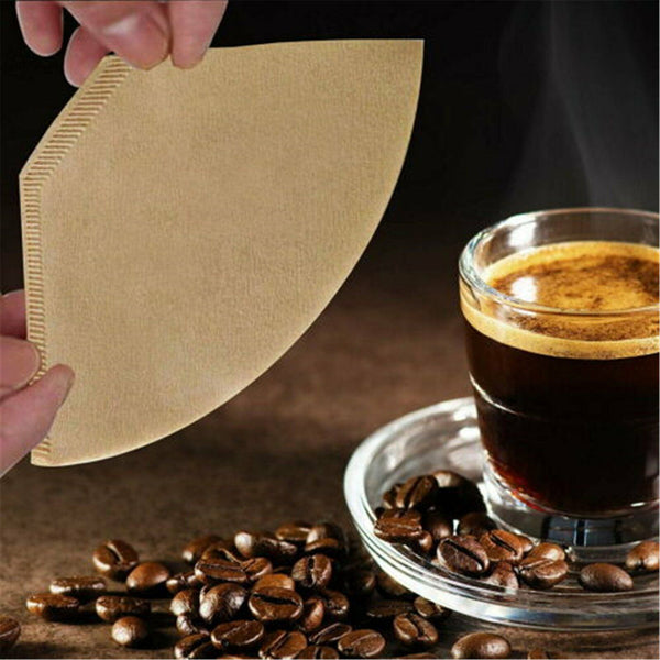 100Pcs Coffee Filter Paper Natural Unbleached Original Wooden Drip Paper AU