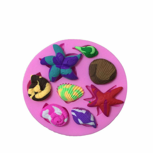 Sea Shell Starfish Silicone Fondant Cake Sugarcraft Mould Chocolate Baking Mold
