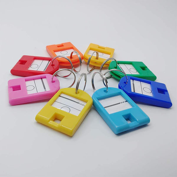 20pcs Plastic Key Ring Tags Name Tag Keyring Keychain Luggage Tags Colourful AU