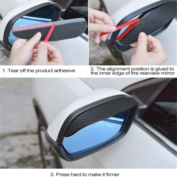 2PCS Car Rearview Mirror Rain Eyebrow Protector Rain Shield Sun Visor Accessorie - Lets Party