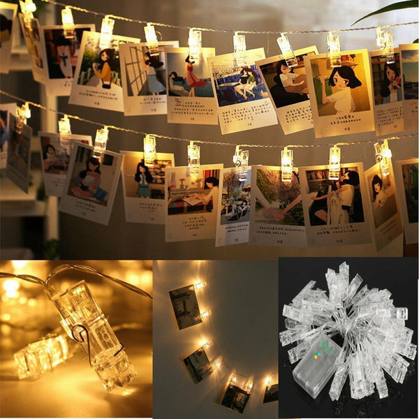 Hanging Picture Photo Peg Clip Fairy String Lights Wedding Party Decor