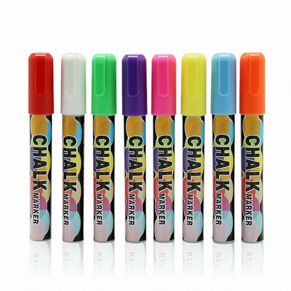 8pcs 3/6/15mm Liquid Chalk Marker Pens LED Writing Board Glass Art Pen Window AU
