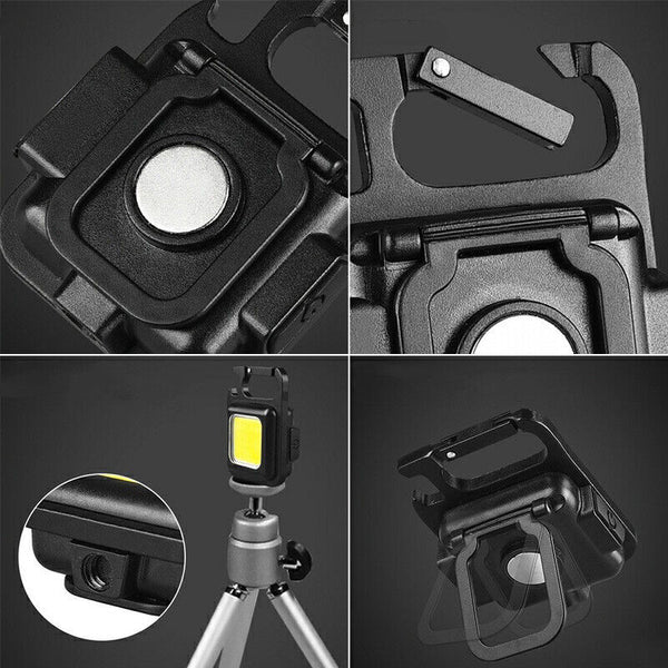 Mini Led Flashlight Portable Work Light Pocket USB Keychains Rechargeable Brigh