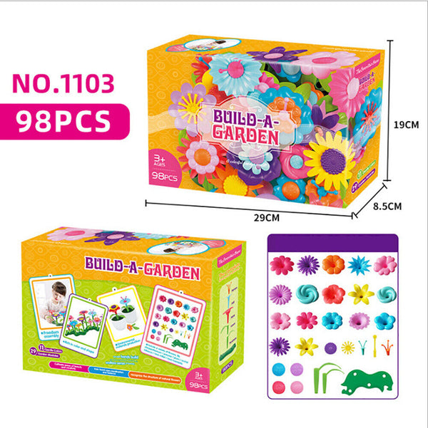 46/98/148PCS Flower Garden Building Toys Children DIY Build Bouquet Sets Gift