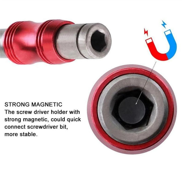 6.35MM Magnetic Pivot Drill Bit Holder Steel Impact Pivoting Swivel Screw Drill - Lets Party