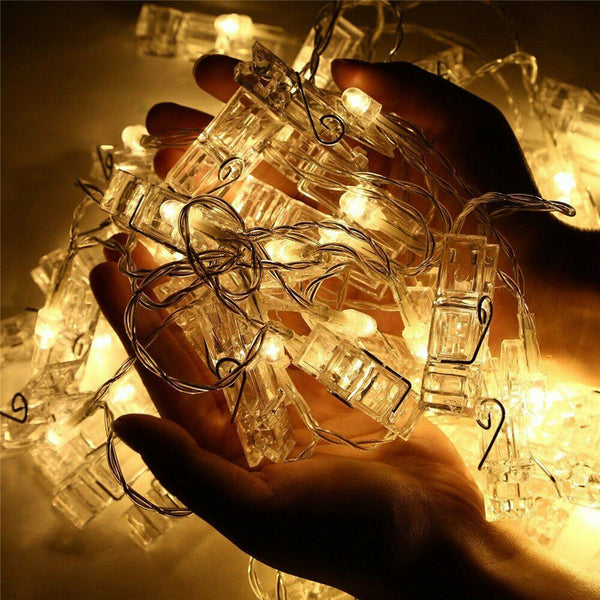 Hanging Picture Photo Peg Clip Fairy String Lights Wedding Party Decor