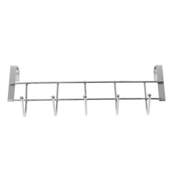 4x 5Hooks Clothes Storage Over Door Hanger Towel Hanging Rack No-Punching Holder