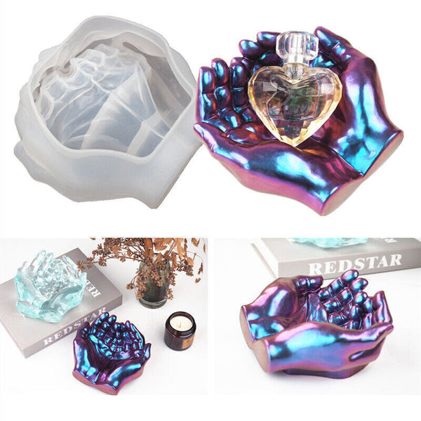 Hand Shape Silicone Ashtray Resin Mold Holder Tray Mould Casting Epoxy Crafts AU