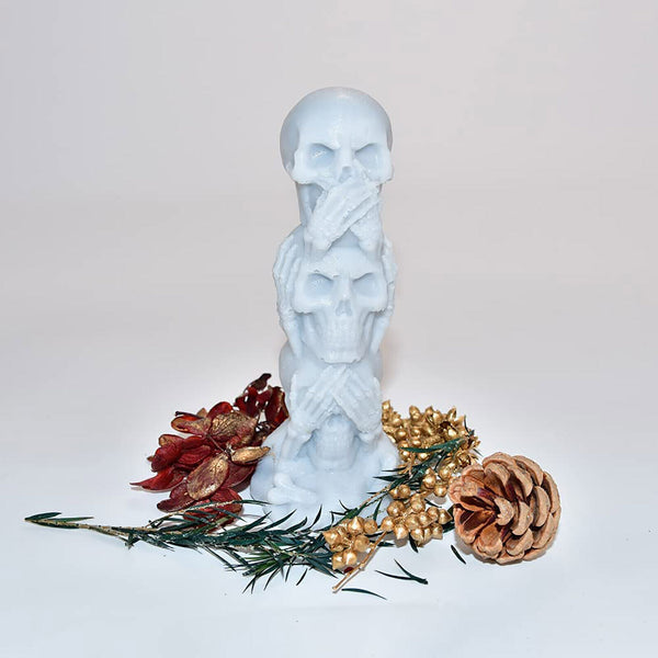 Silicone 3D Skull Candle Mold DIY Making Soap Wax Resin Mould Craft Halloween AU
