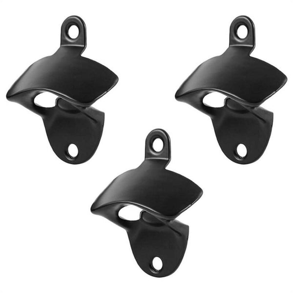 5PCS Black Zinc Alloy Wall Mounted Bottle Opener Beer Bar Man Cave Decor Gift AU