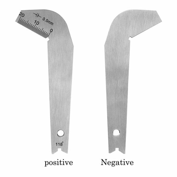 2PCS 118 Degree Drill Bit Gauge Sharpening Angle Inspection Stainless Steel Tool