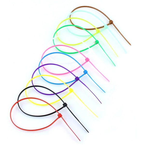 100pcs Colourful Cable Ties Zip Nylon UV Stabilised Bulk Cable Tie For Trade Use
