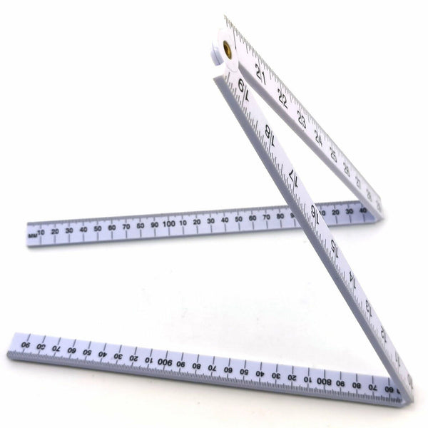 1M Meter Metric Folding Ruler Plastic Folding Rule Bevelled Edge Carpenters Yard