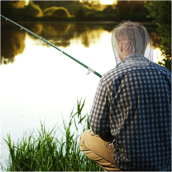 2PCS Mosquito Fly Head Net Outdoor Fishing Insect Mesh Hat Bug Mozzie Protector