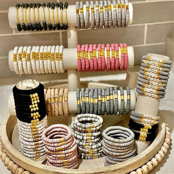 3928X Flat Polymer Clay Beads Spacer for DIY Bracelets Jewelry Making Plastic AU