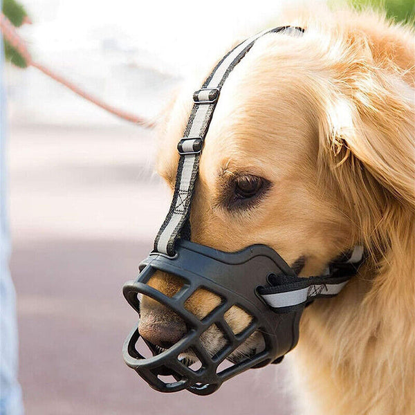 6 Sizes Adjustable Pet Dog No Bite Silicone Basket Muzzle Cage Mouth Mesh Cover