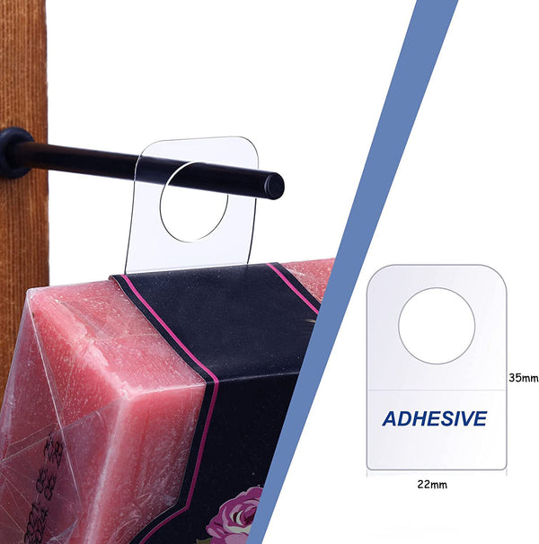 Clear Hang Tab With Adhesive Hook Hole Style Hang Sell Stock Shop Retail