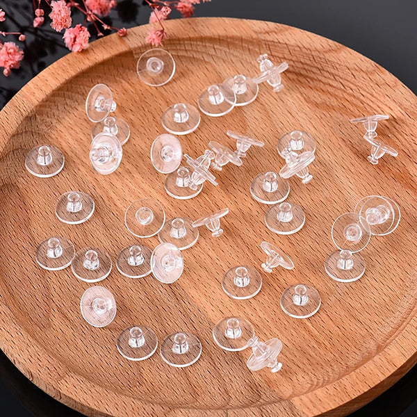 10X Large Plastic Rubber Disc Earring Backs To Secure Heavy Style Earrings AU