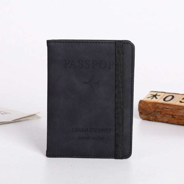 Travel Passport ID Wallet Holder Cover RFID Blocking Card Case Cover Leather