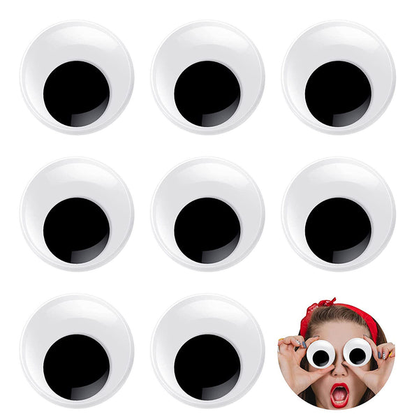 8PCS 76mm Huge Joggle Moveable Black Eye Wiggly Googly Eyes Craft Stick On DIY
