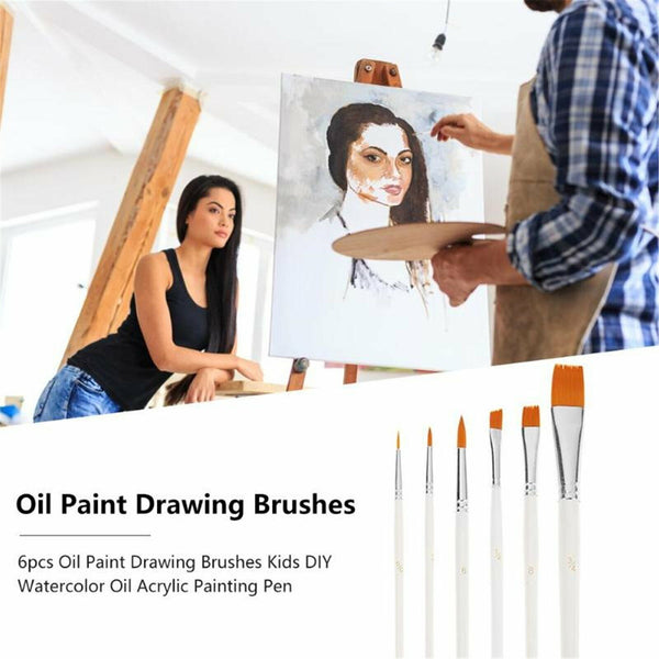 Nice 6Pcs Art Painting Brushes Set Acrylic Oil Watercolor Artist Paint Brush Hot