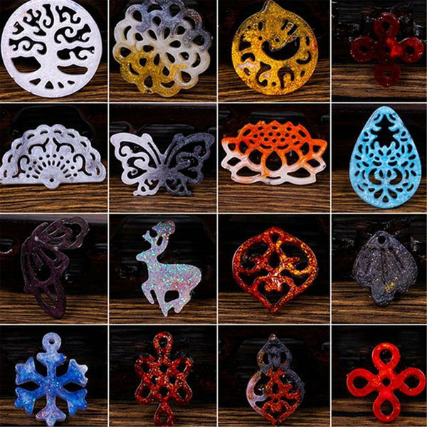 Silicone Hollow Earring Pendant Jewelry Making Mold Resin Mould Casting Craft AU