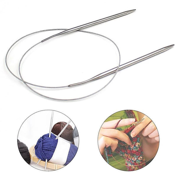 11pcs 80cm Circular Knitting Needles Set Stainless Size 1.5mm to 5mm AUS STOCK - Lets Party