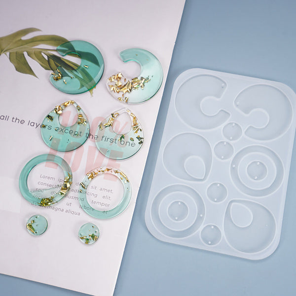 2X Silicone Pendant Mould Jewelry Making Necklace Mold Craft DIY Resin Supplies - Lets Party