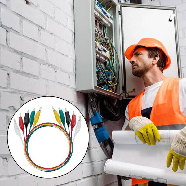 10PCS Electrical Alligator Clips Test lead Jumper Wire Crocodile Cable Wire AU