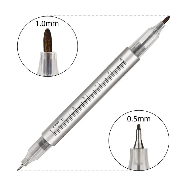 Microblading Tattoo Eyebrow Surgical Skin Marker Pen Ruler Tattoo Piercing 2 pcs
