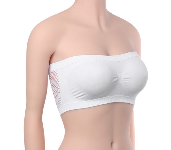 Women's Strapless Seamless Crop Top Vest Breathable Sports Bra Tube Lady Bandeau