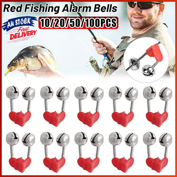 Up To 100PCS Best Bite Clip Fishing Alarm Bells Plastic Ring Double Rod Hot Red