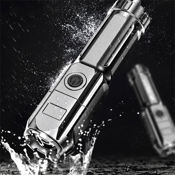 2PCS Zoomable USB Charging Flashlight Strong Flashlight Lamp Tactical Torches