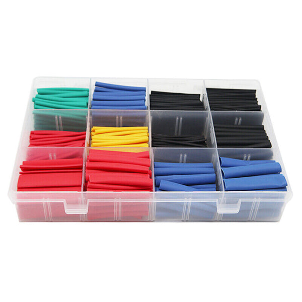 750Pcs Cable Heat Shrink Tubing Sleeve Wire Wrap Tube 2:1 Assortment Kit Tools