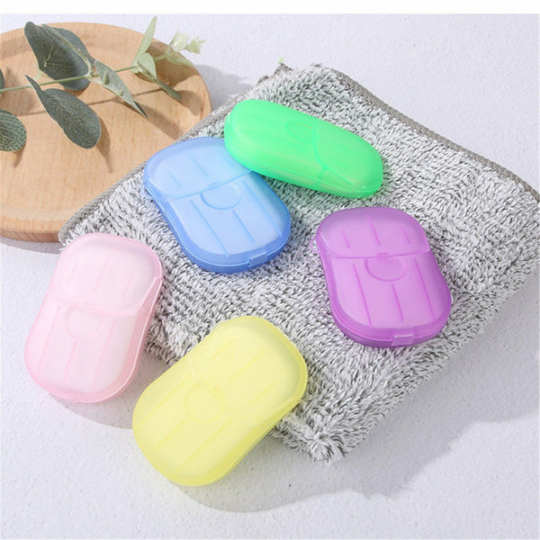 1box Portable Washing Slice Sheets Hand Bath Travel Scented Foaming Paper Soap